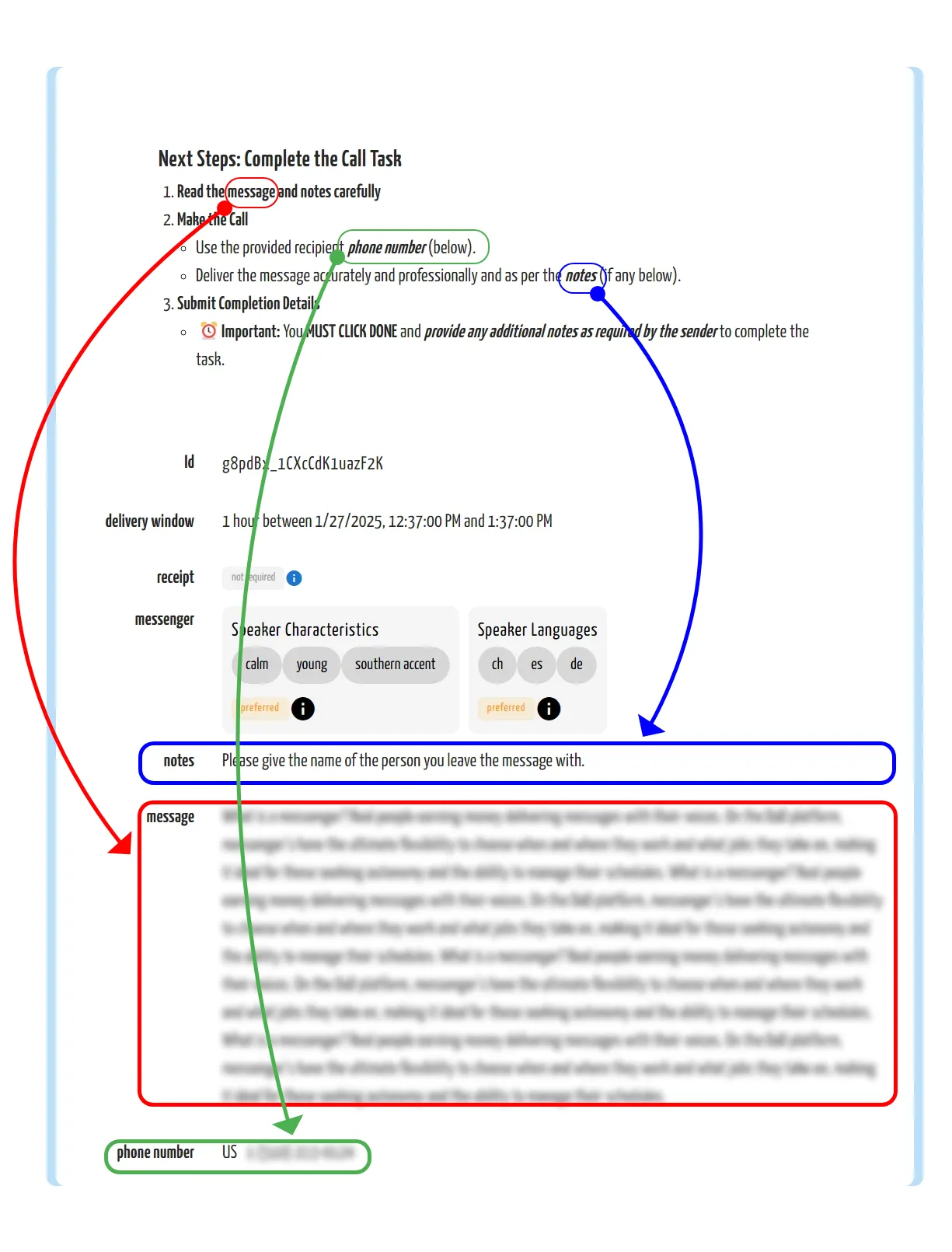DaD Messenger Job UI